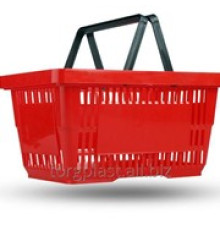 Корзина пласт.покупательская 20л., цвет красный, ручки черные 480х300х436 мм. (ЖРВИ.332139.039), РБ