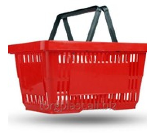 Корзина пласт.покупательская 20л., цвет красный, ручки черные 480х300х436 мм. (ЖРВИ.332139.039), РБ