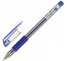 Ручка гелевая синяя 0,5 мм Deli Daily прозр.корпус, резин.держатель . Литва