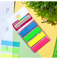 Закладки пластик. 12*45мм, 4цв*25л, Attache, Китай