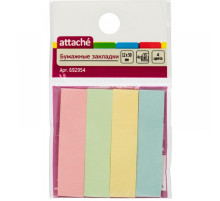 Закладки бумажные 12*50мм, Attache, 100л(25л*4цв), РФ