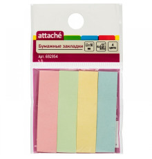 Закладки бумажные 12*50мм, Attache, 100л(25л*4цв), РФ