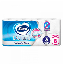 Бумага туалетная «Zewa Deluxе белая»  3-х слойная, 8 рул/упак, РФ