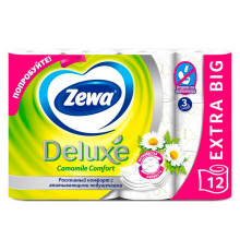 Бумага туалетная «Zewa Deluxе белая»  3-х слойная, аромат ромашка, 12 рул/упак, РФ