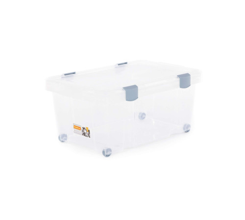 Ёмкость №51 для хранения на колёсиках с крышкой, 620х430х270 мм, 45 л,(корпус бесцветный)