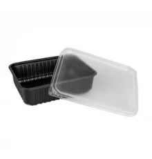 Контейнер черный прямоугольный 179*132мм, 750мл + Крышка, 50шт/уп, РФ