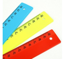 Линейка 30см пластиковая Юни ассорти, РБ