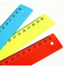 Линейка 30см пластиковая Юни ассорти, РБ