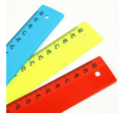 Линейка 30см пластиковая Юни ассорти, РБ