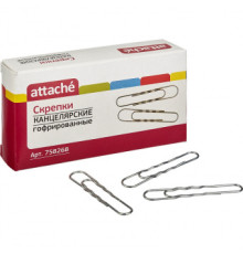 Скрепки 75мм 40шт/упак.гофрированные, оцинкованные Attache, Китай