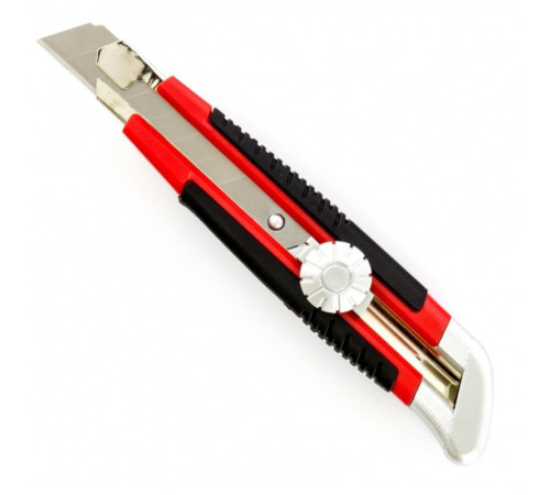 Нож 18мм усил. Matrix  канцелярский  выдвижное лезвие, металич. направляющая, Китай