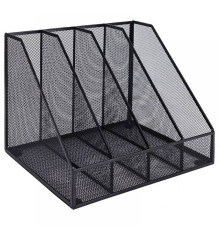 Лоток вертикальный Deli, металл, 4отд, 84х33,5х57 см, чёрный, Китай