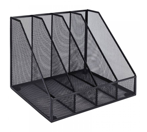 Лоток вертикальный Deli, металл, 4отд, 84х33,5х57 см, чёрный, Китай