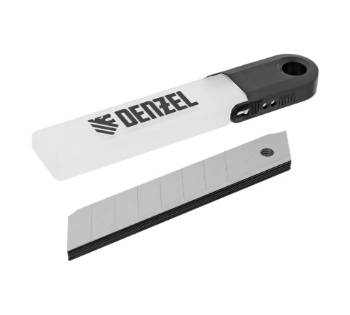 Лезвия 18 мм, для ножей Denzel, сталь SK5 - 0,5 мм, пласт упак, 10 шт/упак, Китай