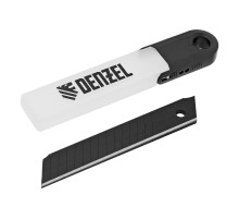 Лезвия 18 мм, для ножей Denzel Black, Супер Острые, сталь SK4 - 0,5 мм, пласт упак, 5 шт/упак, Китай