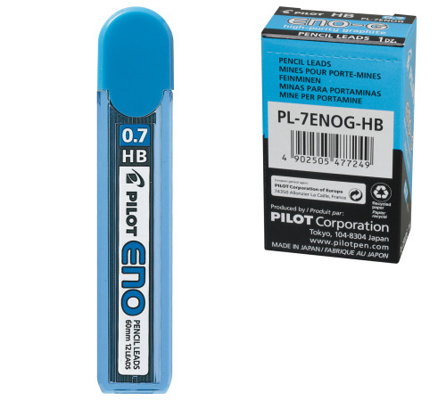 Грифель 0,7мм запасной PILOT PL-7ENOG, HB, полимерный, 12шт., Япония