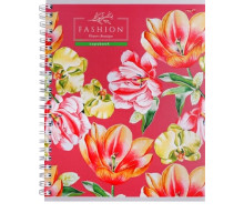 Тетрадь общая А5, 80 л. на гребне «Цветы-6», 165*203 мм, клетка, ассорти, РФ