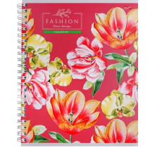 Тетрадь общая А5, 80 л. на гребне «Цветы-6», 165*203 мм, клетка, ассорти, РФ