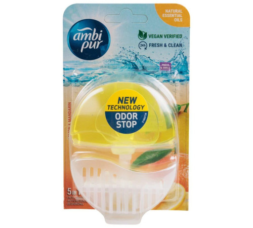 Подвесной блок для унитаза Ambi pur 5в1 Лимон и мандарин, 55 гр, Испания