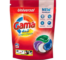 Капсулы универсальные для стирки белья GAMA 4 IN Smart choice 60шт *26 г. Испания
