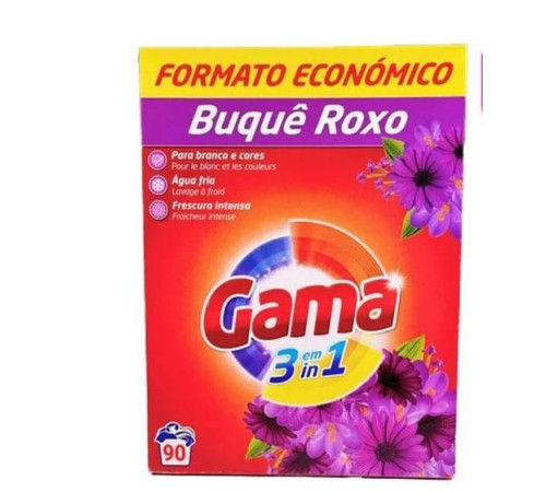 4,95кг Порошок стиральный универс.GAMA 3 in 1 Buque Roxo, Фиолетовый букет,картон,90 стирок, Испания
