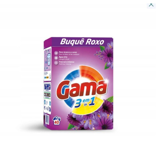 2,2кг Порошок стиральный универс.GAMA 3 in 1 Buque Roxo, Фиолетовый букет,картон,40 стирок, Испания