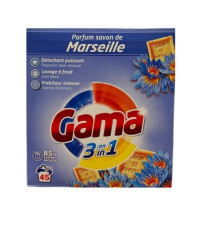 2,475 кг Порошок стиральный универсальный GAMA Marseillle 3 в 1 картон , 45 стирок , Испания