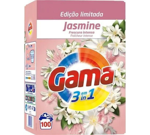 5,5кг Порошок стиральный универс.GAMA 3 in 1 JASMINE(Жасмин) картон,100 стирок, Испания