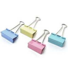 Зажим для бумаг 25 мм цветной 48 шт/упак , Китай