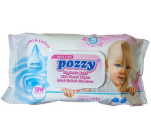 Салфетки влажные 120 шт, Pozzy детские,с розовой крышкой, Турция