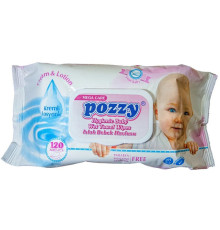Салфетки влажные 120 шт, Pozzy детские,с розовой крышкой, Турция