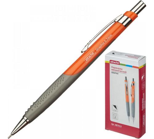 Карандаш авт.0,7мм. Attache Graphix, корпус  оранжевый  РФ