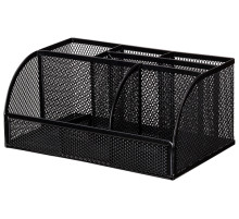 Подставка для канцелярских принадлежностей Deli металл 7 отд-й черная сетка 223*140*100мм,Китай