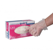 Перчатки виниловые неопудренные одноразовые Semperguard, р-р М 100 шт./уп. прозрачный, Малайзия