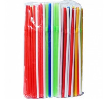 Трубочки для коктейля 210*5 мм, 250 шт/в упак ассорти (цветные) с гофрой.РБ