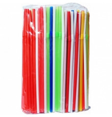Трубочки для коктейля 210*5 мм, 250 шт/в упак ассорти (цветные) с гофрой.РБ