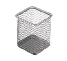 Стакан для канцелярский принадлежностей металл. сетка, квадратный,черный, Китай