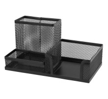 Подставка для канцелярских принадлежностей Deli металическая 3 отдел. черная , Китай