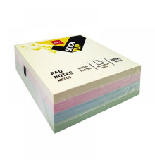 Блок 76*76 мм ассорти 4 цв.*100л(400) пастель(жёл., роз., голубой,зелен.) Deli, самоклеящейся, Китай