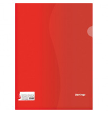 Папка-уголок А4 Berlingo,  180 мкм, прозрачная, красная. РФ
