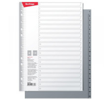 Разделитель листов, пластиковый, А4, КОМПЛЕКТ 20 листов, цифровой 1-20 серый, арт.ARp_04070, РОССИЯ