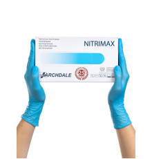 Перчатки нитрил. неопудр., NitriMax Blue(голубые)  р XL 100 шт/упак, Малайзия