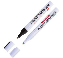 Маркер-краска белый 2-4 мм Berlingo, Uniline PA400, нитро основа, алюминевый корпус, Китай