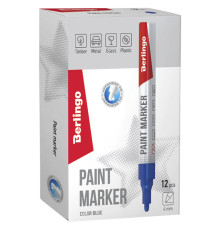 Маркер-краска синий 2-4 мм Berlingo, Uniline PA400, нитро основа, алюминевый корпус, Китай