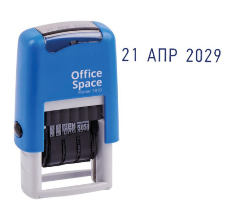 Датер OfficeSpace буквенный русский,пластик, ленточный 1стр., 3мм,  Китай