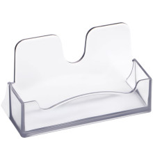 Подставка для визиток настольная СТАММ 40*100*55 мм, серая тонированная, ВТ02. РФ