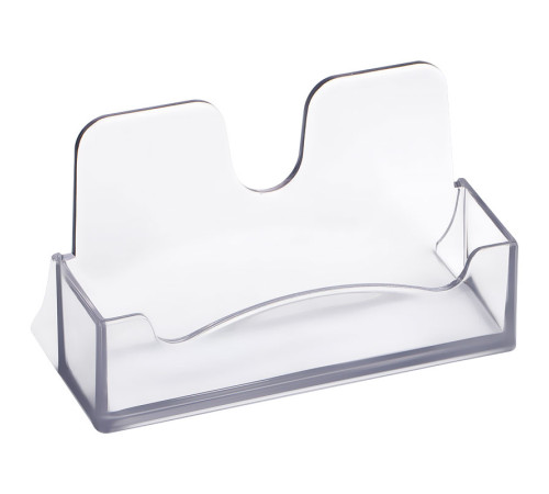 Подставка для визиток настольная СТАММ 40*100*55 мм, серая тонированная, ВТ02. РФ