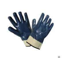 Перчатки нитриловые манжет-крага полный облив,BVB, цв. синий р-р 10,5, Китай
