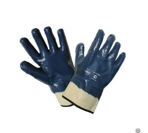 Перчатки нитриловые манжет-крага полный облив,BVB, цв. синий р-р 10,5, Китай