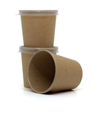 Супница контейнер BioBox 440мл, Крафт, с круглым дном d 98 мм(25 шт /упак), РФ